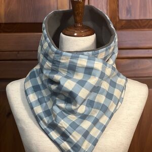 Blue and Cream Checkered Men's Scarf